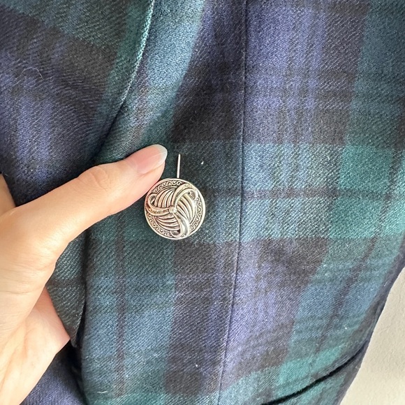 Giorgio Di Sant Angelo 100% Pure Wool Blue and Green Plaid Blazer, Size 14 - Picture 9 of 16